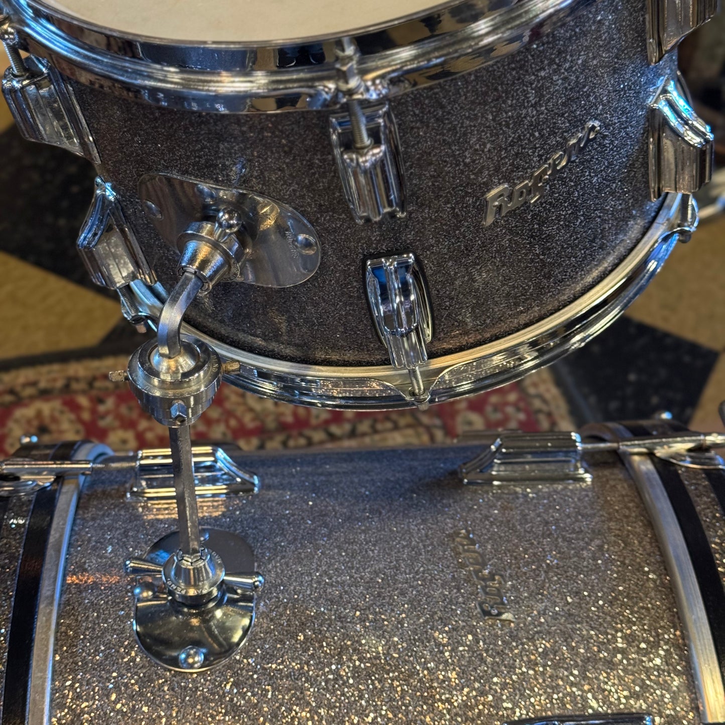 VINTAGE 1960's Rogers Cleveland Era Holiday Bop Kit in Silver Sparkle - 14x18, 8x12, 14x14