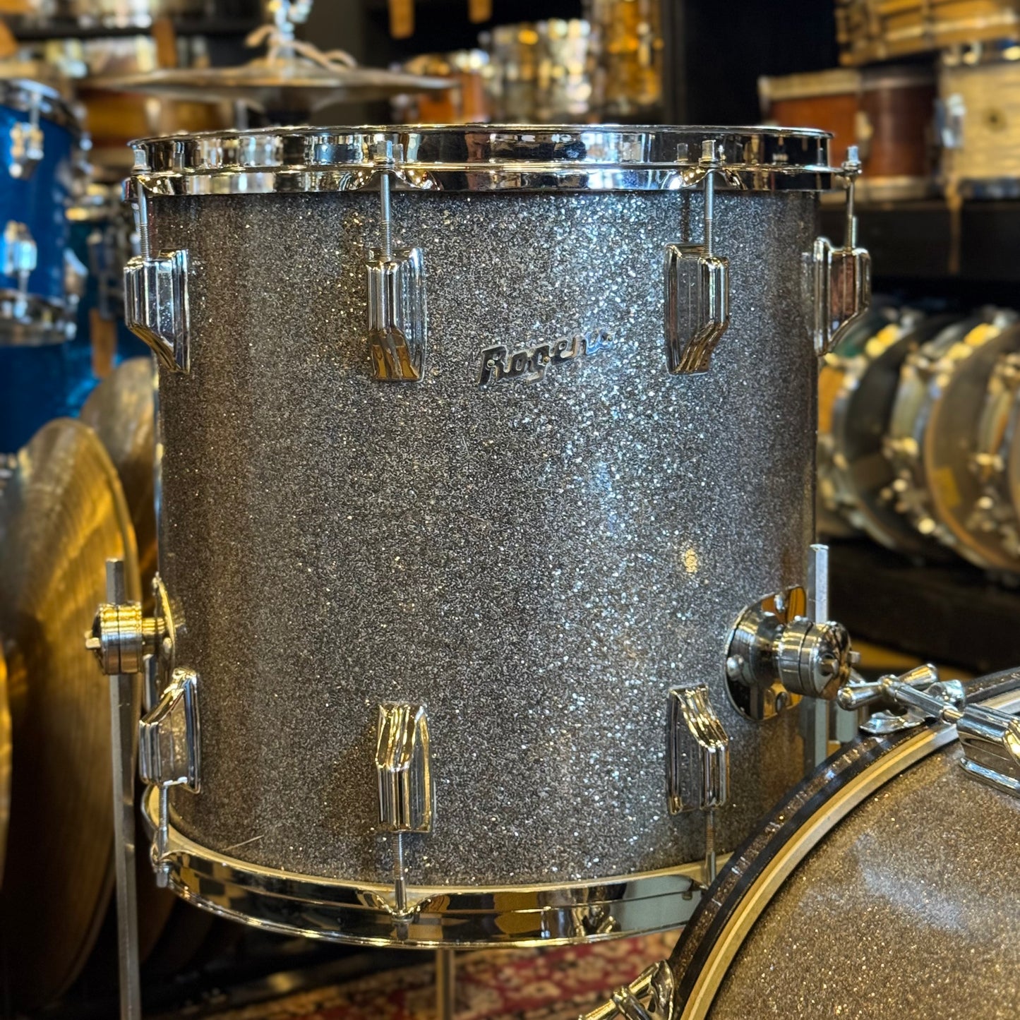 VINTAGE 1960's Rogers Cleveland Era Holiday Bop Kit in Silver Sparkle - 14x18, 8x12, 14x14