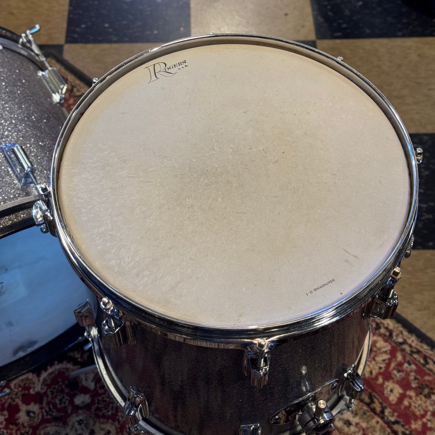 VINTAGE 1960's Rogers Cleveland Era Holiday Bop Kit in Silver Sparkle - 14x18, 8x12, 14x14