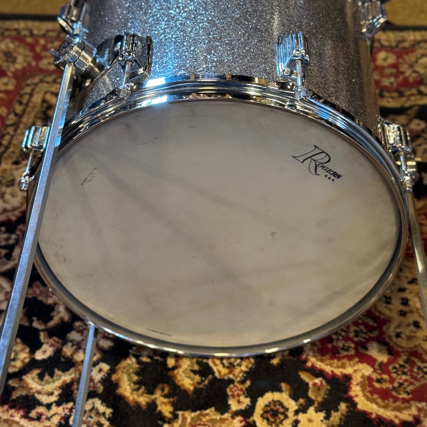 VINTAGE 1960's Rogers Cleveland Era Holiday Bop Kit in Silver Sparkle - 14x18, 8x12, 14x14