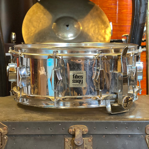 VINTAGE 1960's Fibes 5.5x14 Chrome over Fiberglass Snare Drum