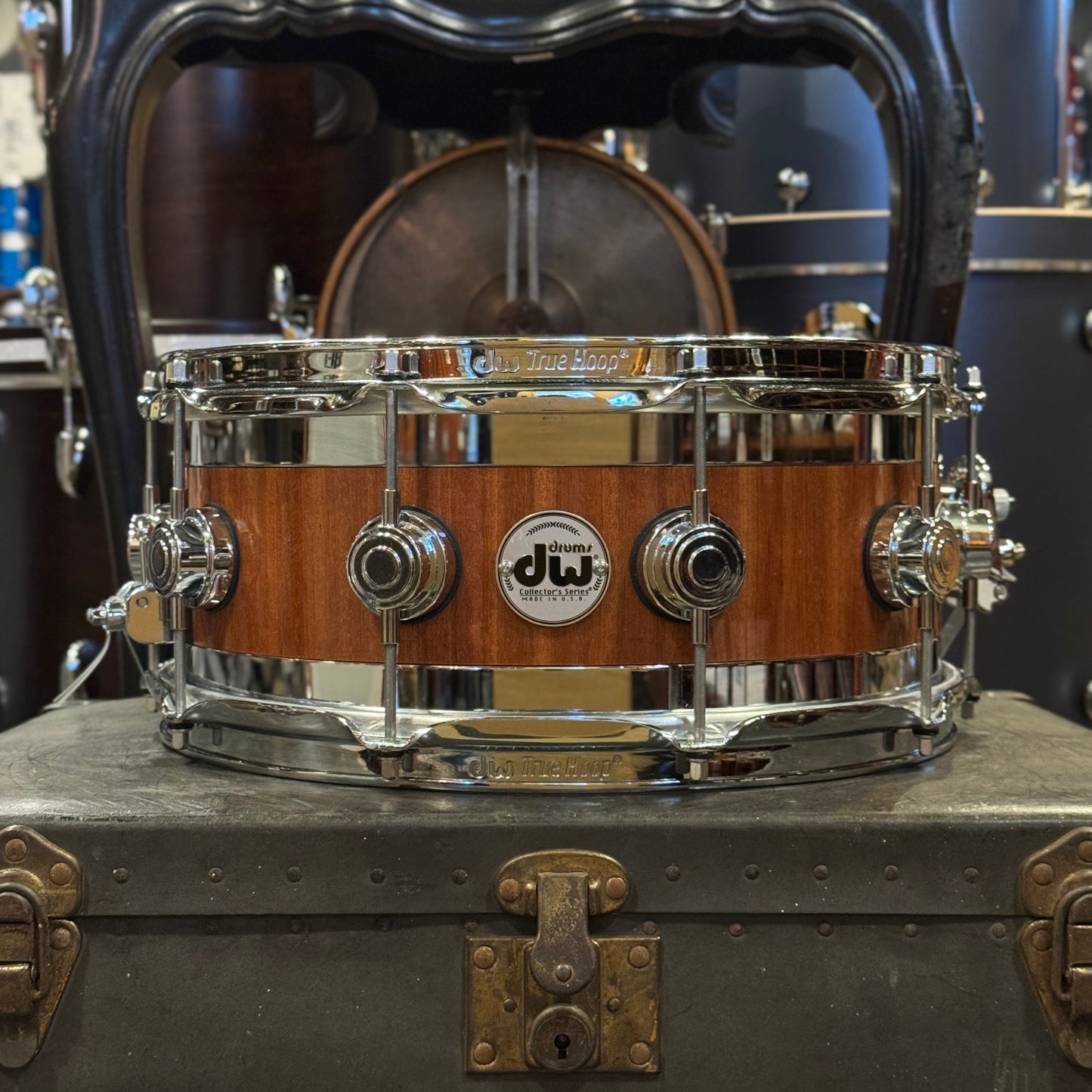 Walfredo Reyes Jr Collection DW Collectors 6.5x14 Maple Mahogany Stainless Steel Edge Snare Drum
