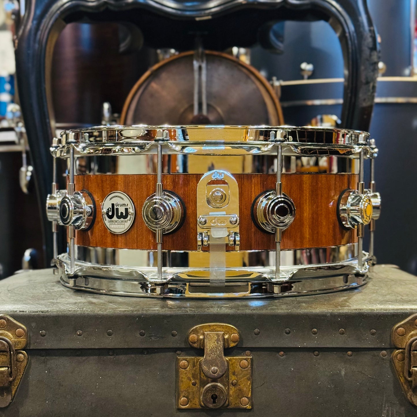 Walfredo Reyes Jr Collection DW Collectors 6.5x14 Maple Mahogany Stainless Steel Edge Snare Drum