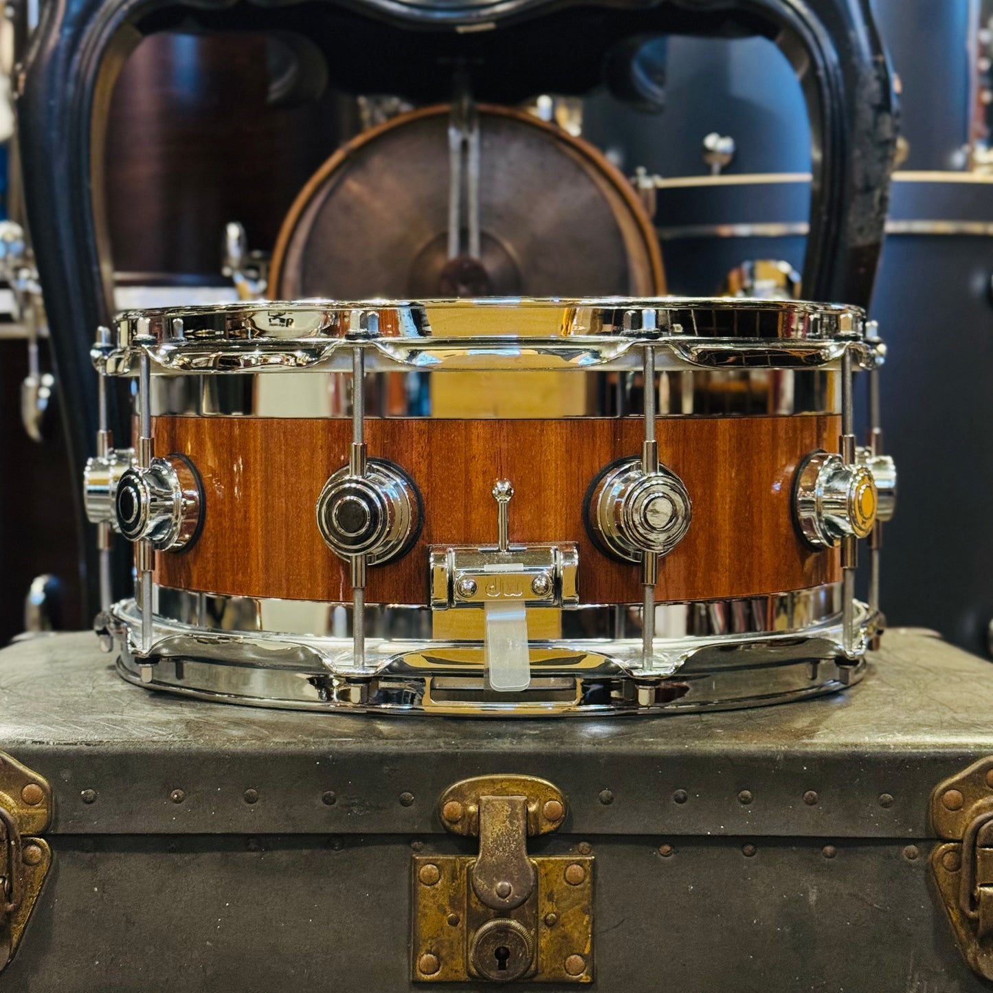 Walfredo Reyes Jr Collection DW Collectors 6.5x14 Maple Mahogany Stainless Steel Edge Snare Drum