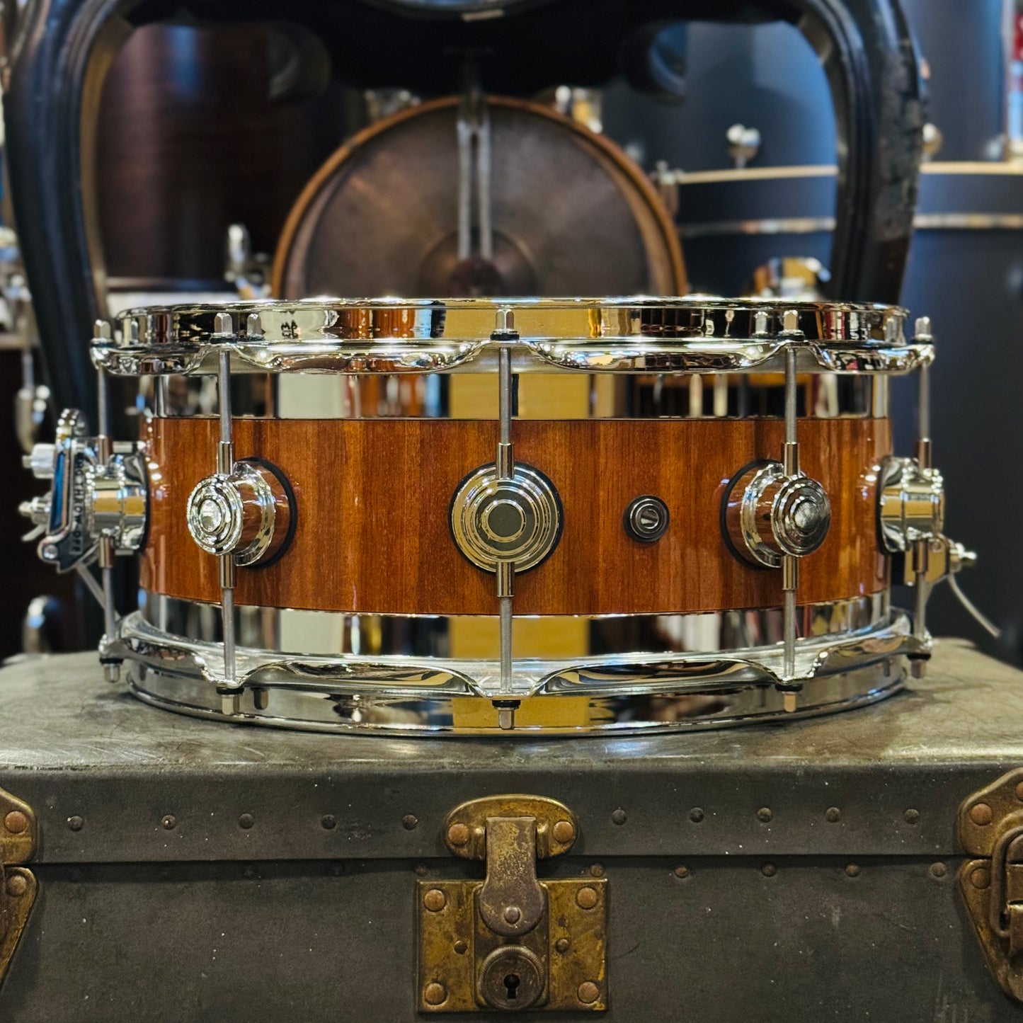 Walfredo Reyes Jr Collection DW Collectors 6.5x14 Maple Mahogany Stainless Steel Edge Snare Drum