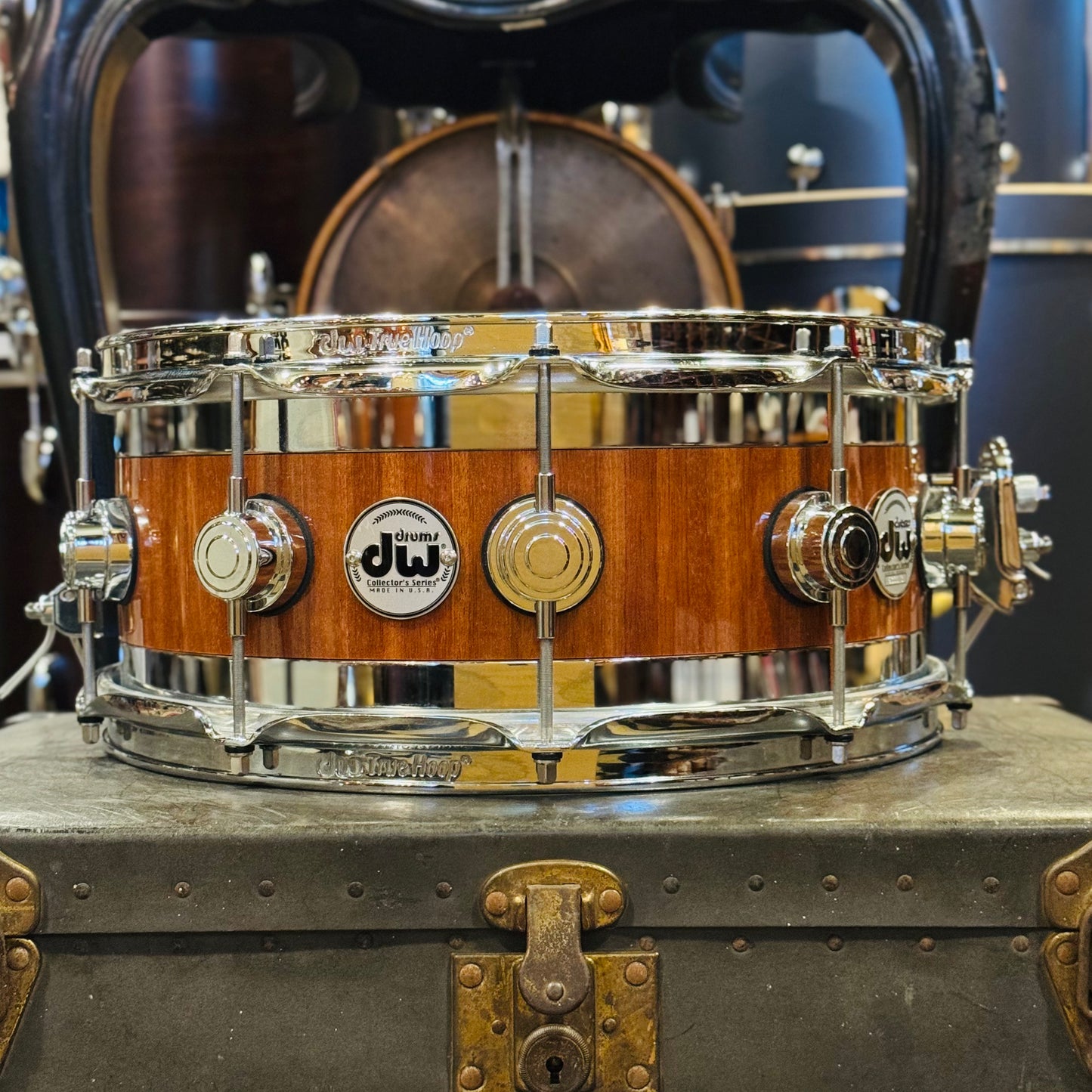 Walfredo Reyes Jr Collection DW Collectors 6.5x14 Maple Mahogany Stainless Steel Edge Snare Drum