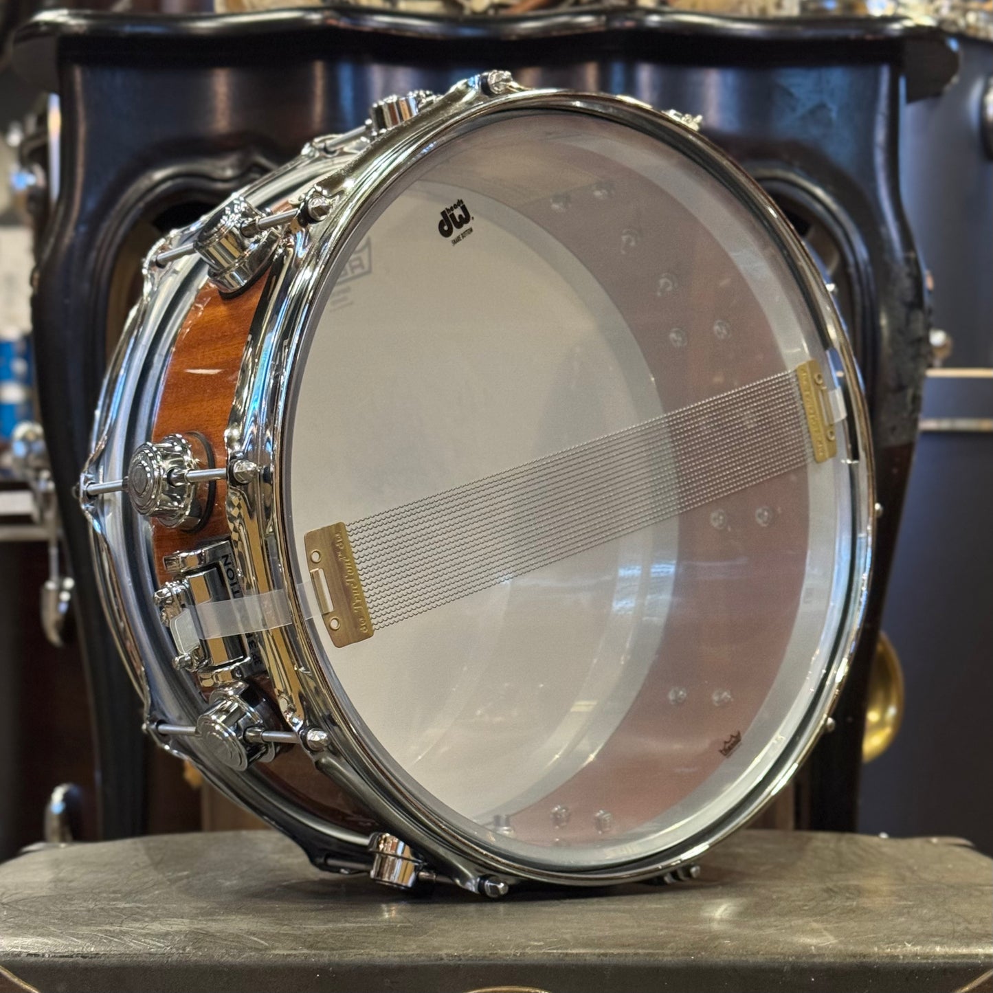 Walfredo Reyes Jr Collection DW Collectors 6.5x14 Maple Mahogany Stainless Steel Edge Snare Drum