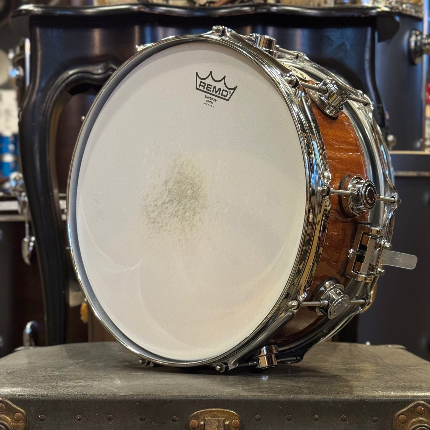 Walfredo Reyes Jr Collection DW Collectors 6.5x14 Maple Mahogany Stainless Steel Edge Snare Drum