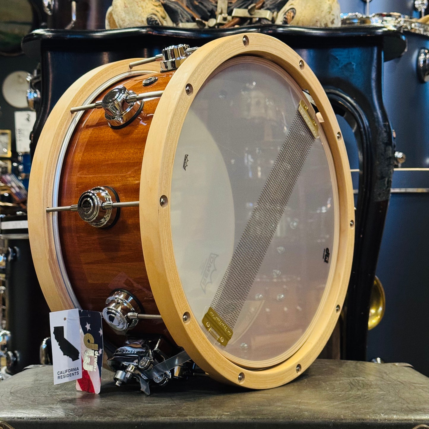 Walfredo Reyes Jr Collection DW Collectors 6.5x14 Maple Mahogany Wood Hoop Snare Drum