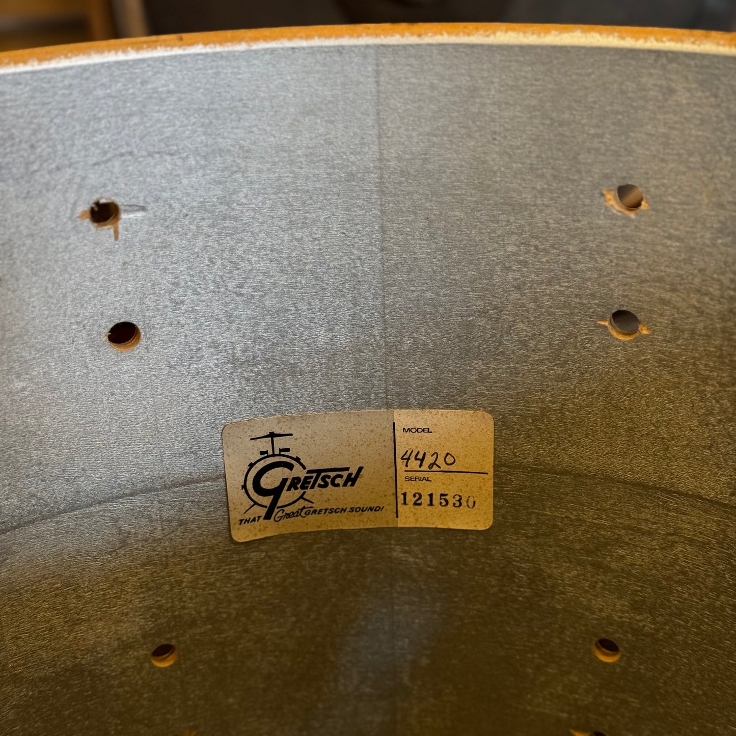 VINTAGE 1970's Gretsch 10x14 Drop G Drum Shell in Natural Lacquer