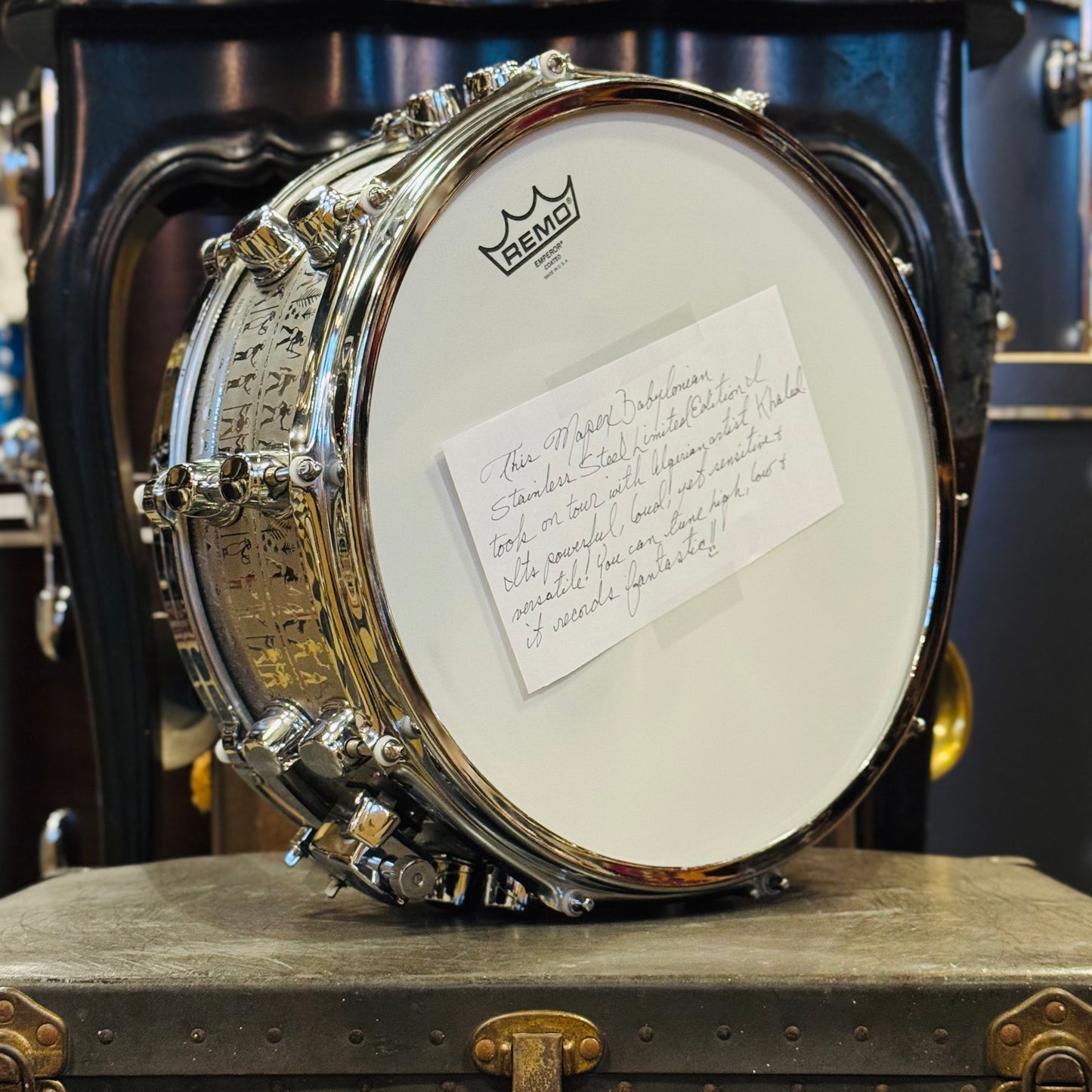 Walfredo Reyes Jr Collection Mapex 5.5x14 Black Panther Babylonian Stainless Steel Snare Drum