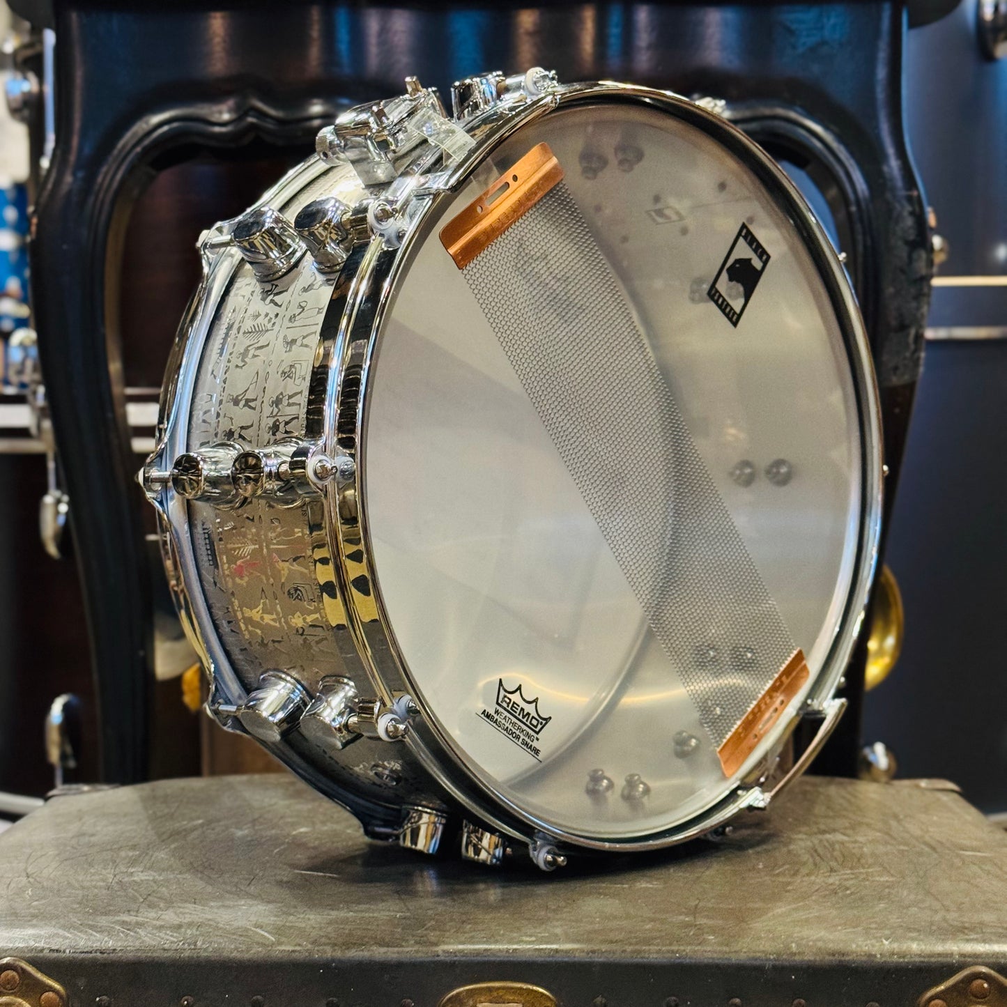 Walfredo Reyes Jr Collection Mapex 5.5x14 Black Panther Babylonian Stainless Steel Snare Drum