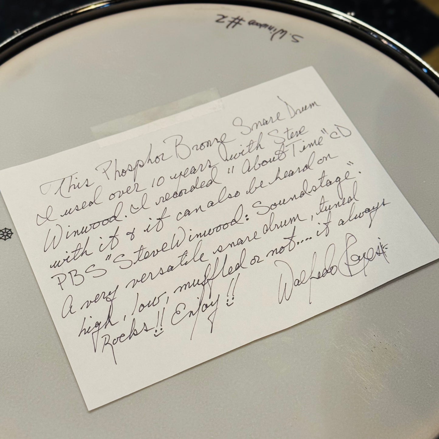 Walfredo Reyes Jr Collection Mapex 6.5x14 Phosphor Bronze Hammered Snare Drum