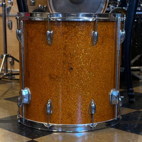 VINTAGE 1970's Made in Japan 16x16 Gold Sparkle Floor Tom