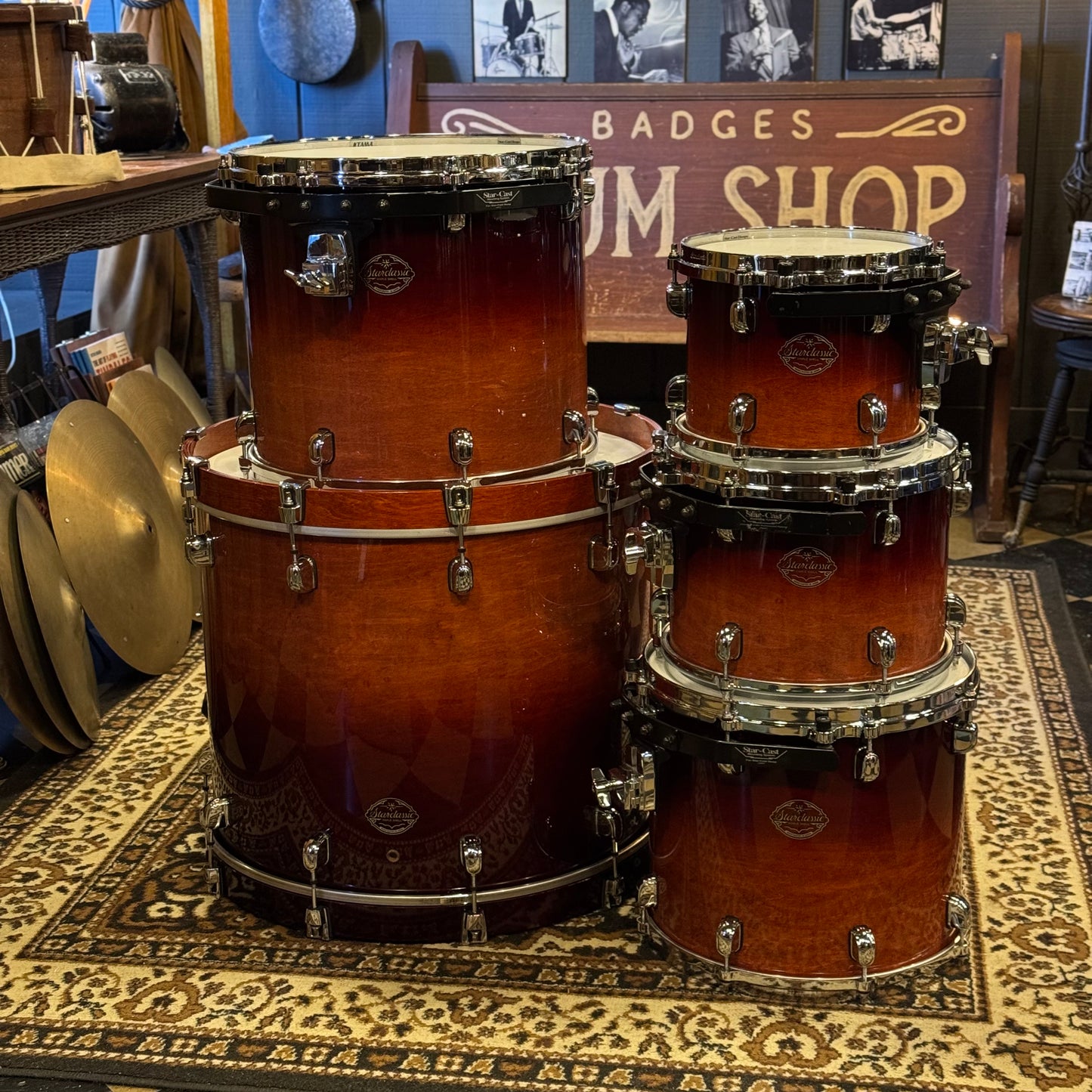 USED 2004 Tama Starclassic Maple in Dark Cherry Fade Lacquer - 18x22, 8x10, 9x12, 12x14, 14x16