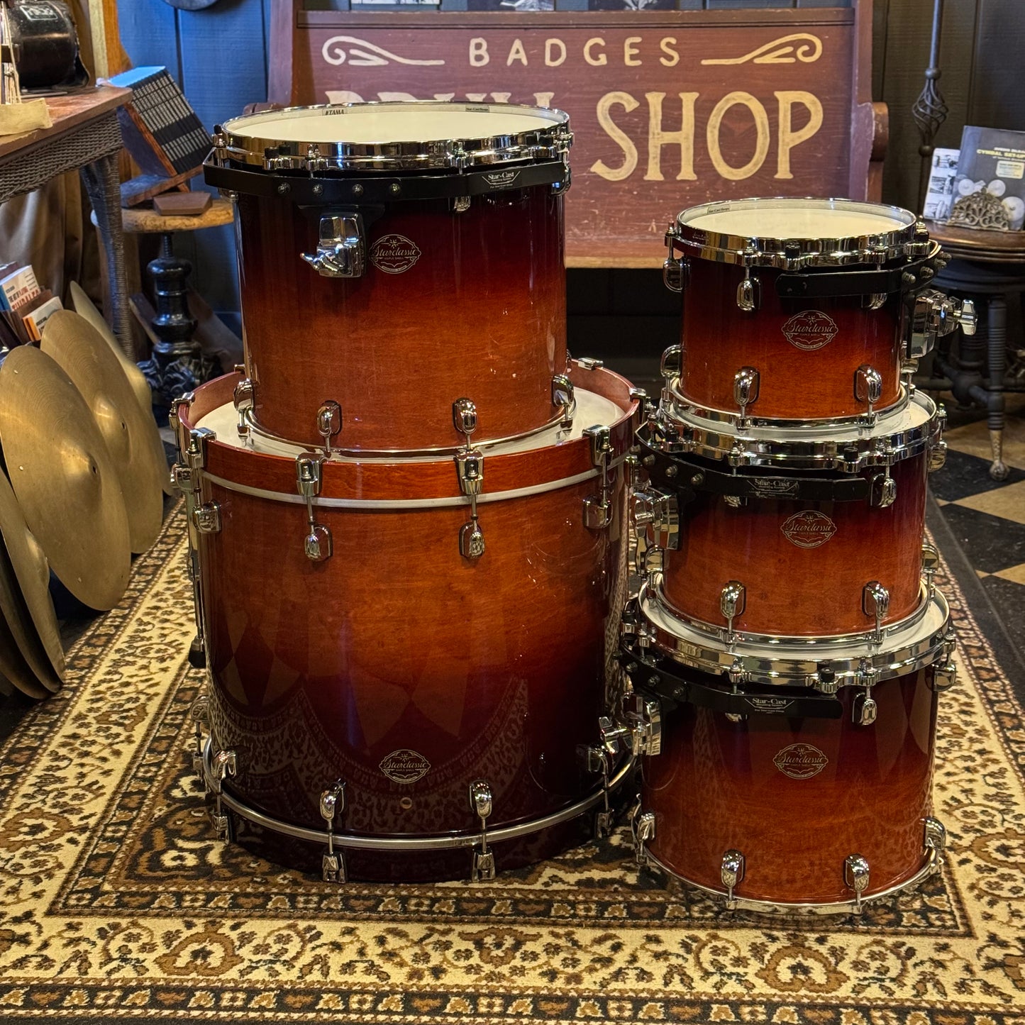 USED 2004 Tama Starclassic Maple in Dark Cherry Fade Lacquer - 18x22, 8x10, 9x12, 12x14, 14x16