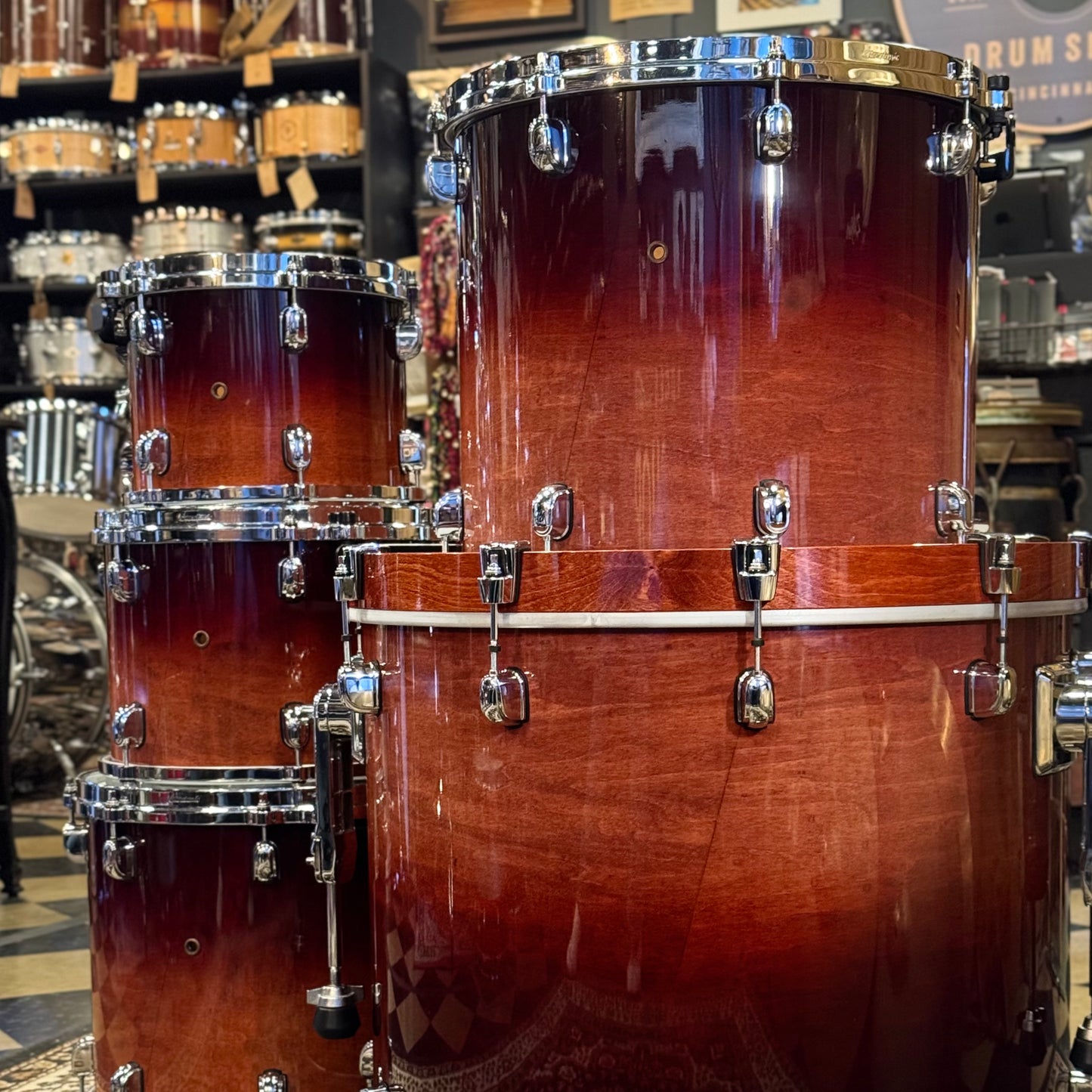 USED 2004 Tama Starclassic Maple in Dark Cherry Fade Lacquer - 18x22, 8x10, 9x12, 12x14, 14x16