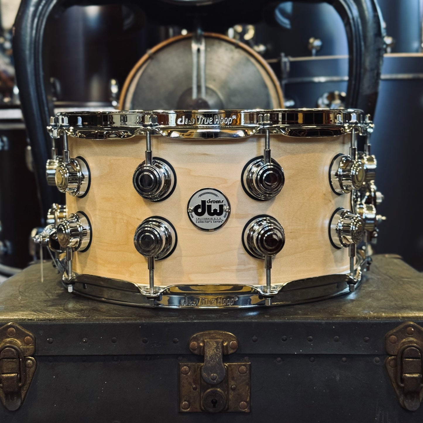 NEW DW Collectors Series 7x14 VLT Maple Snare Drum in Satin Natural Oil & Chrome HW w/ Double Row Lugs