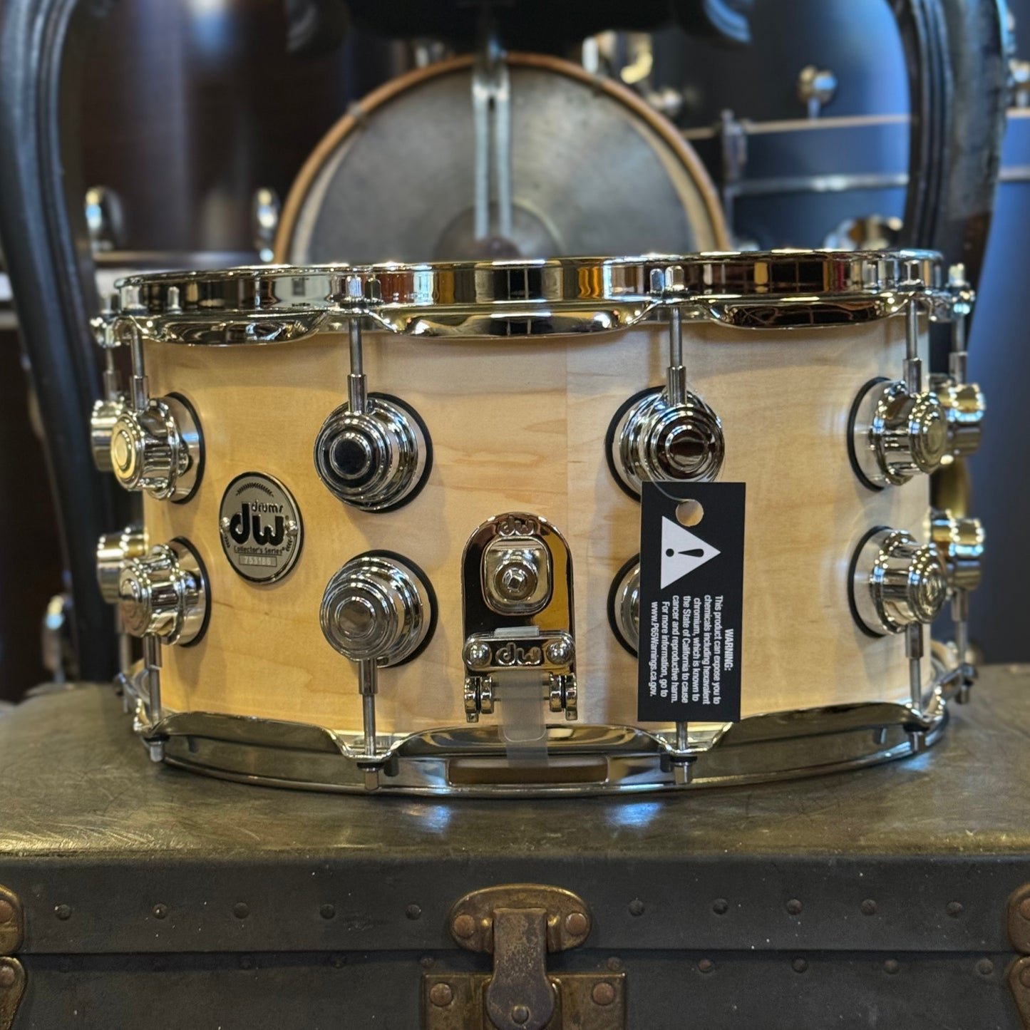 NEW DW Collectors Series 7x14 VLT Maple Snare Drum in Satin Natural Oil & Chrome HW w/ Double Row Lugs