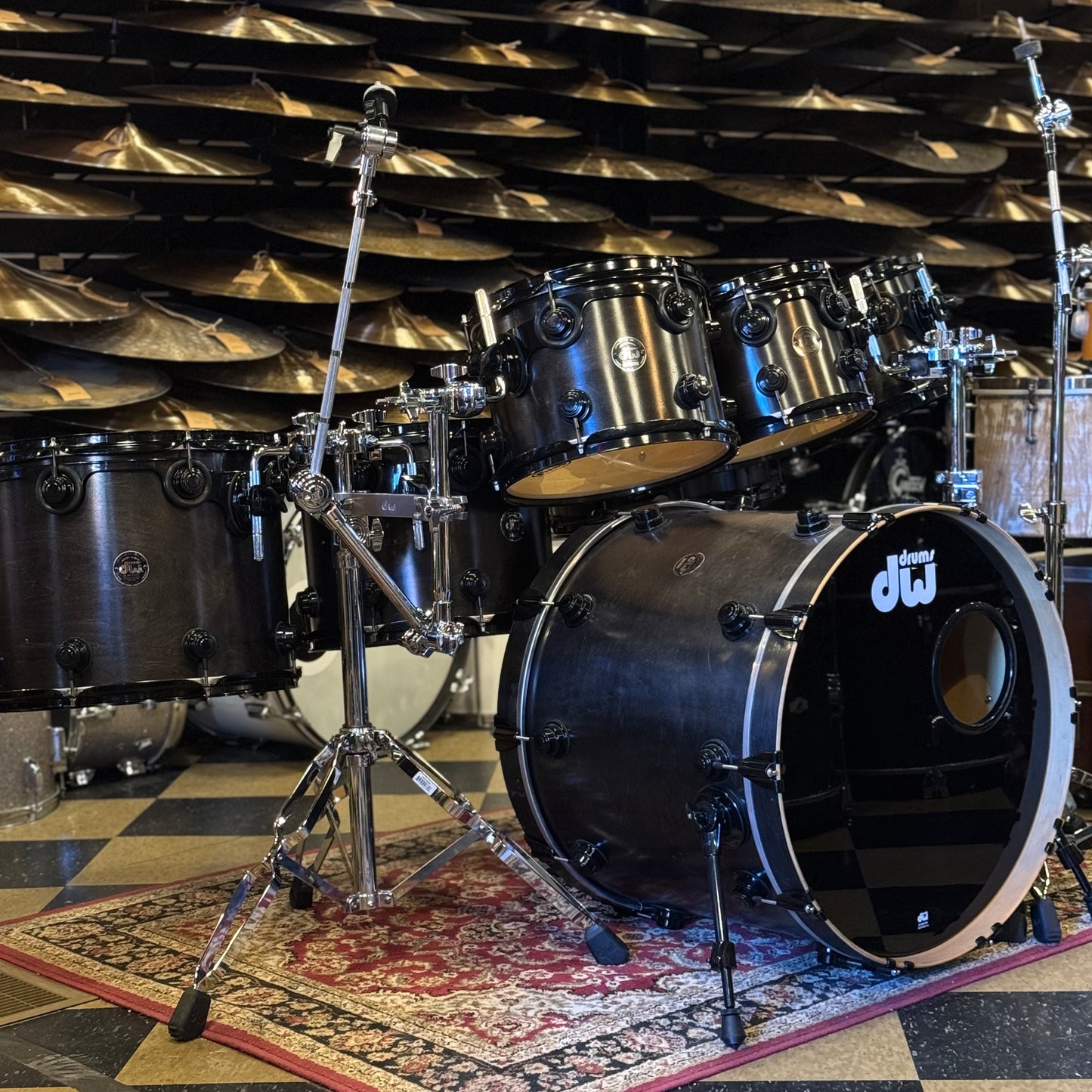 USED 1999-00 DW Pre-Collectors Series in Satin Ebony w/ Black Chrome Hardware - 18x22, 8x10, 8x10, 9x12, 12x14, 14x16, 5.5x14