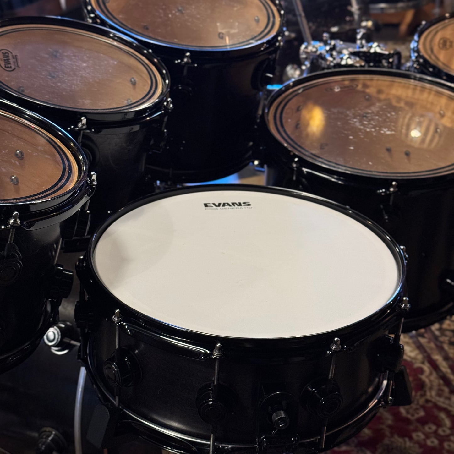 USED 1999-00 DW Pre-Collectors Series in Satin Ebony w/ Black Chrome Hardware - 18x22, 8x10, 8x10, 9x12, 12x14, 14x16, 5.5x14