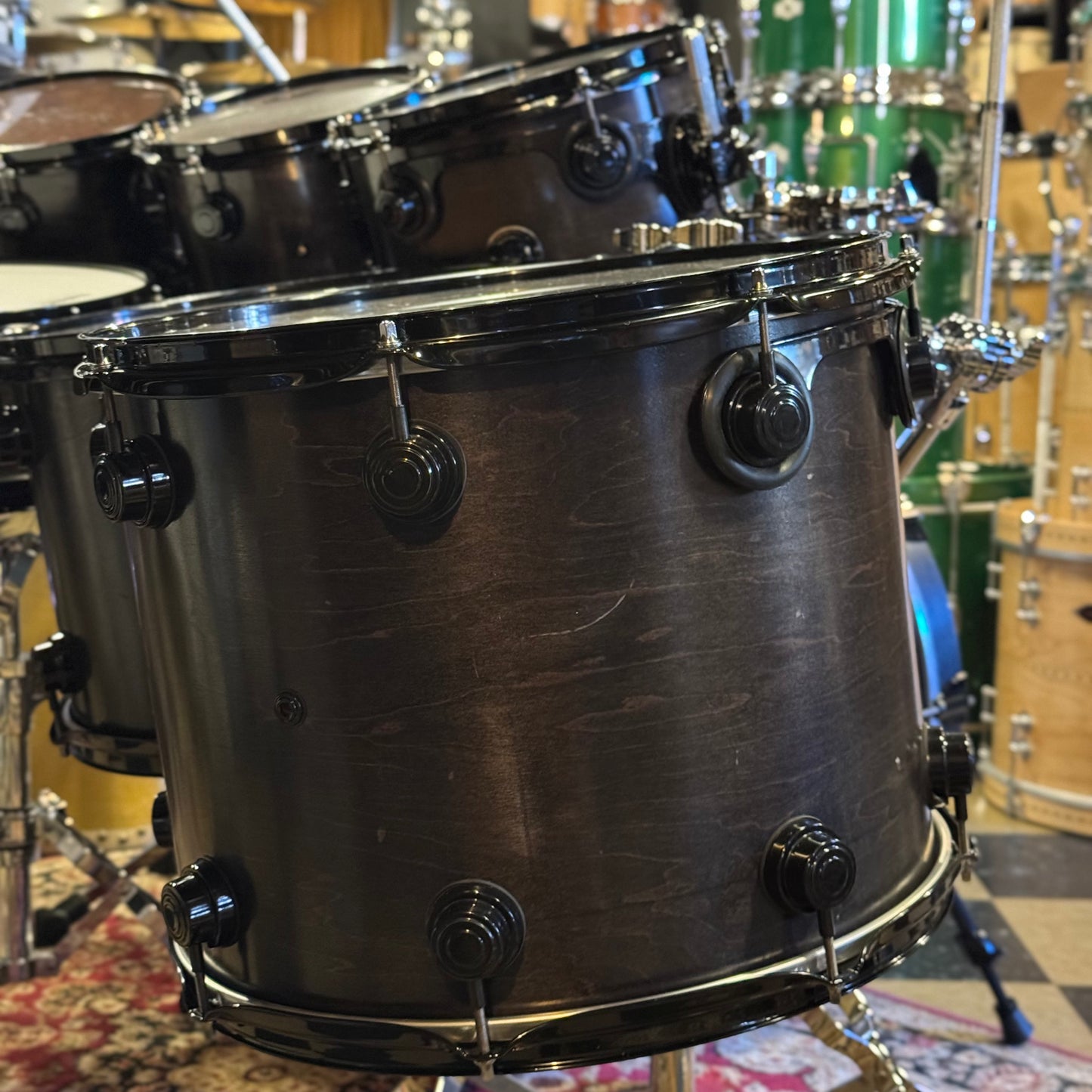 USED 1999-00 DW Pre-Collectors Series in Satin Ebony w/ Black Chrome Hardware - 18x22, 8x10, 8x10, 9x12, 12x14, 14x16, 5.5x14