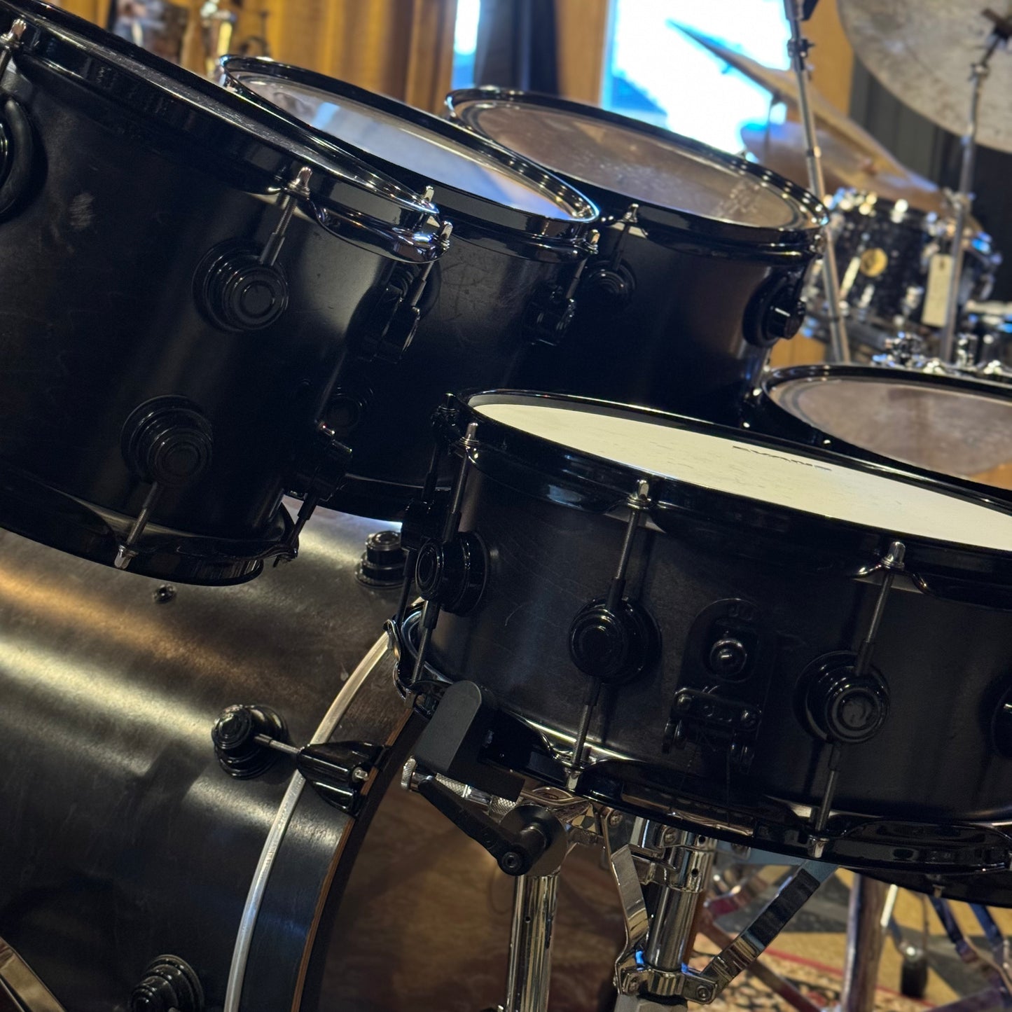 USED 1999-00 DW Pre-Collectors Series in Satin Ebony w/ Black Chrome Hardware - 18x22, 8x10, 8x10, 9x12, 12x14, 14x16, 5.5x14