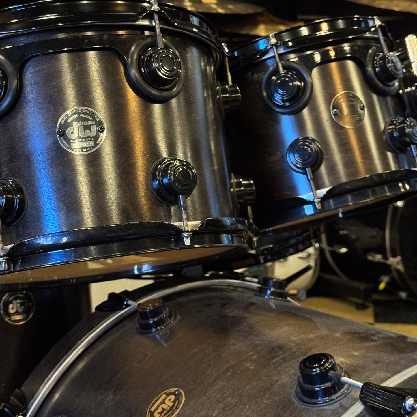 USED 1999-00 DW Pre-Collectors Series in Satin Ebony w/ Black Chrome Hardware - 18x22, 8x10, 8x10, 9x12, 12x14, 14x16, 5.5x14