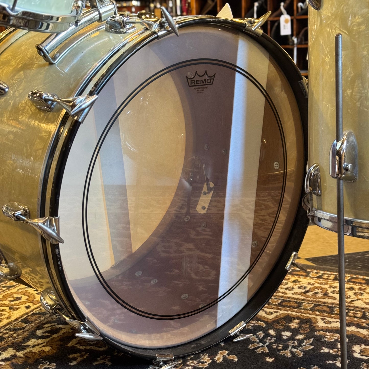VINTAGE 1960's Slingerland Gene Krupa Outfit in White Marine Pearl - 14x22, 9x13, 16x16