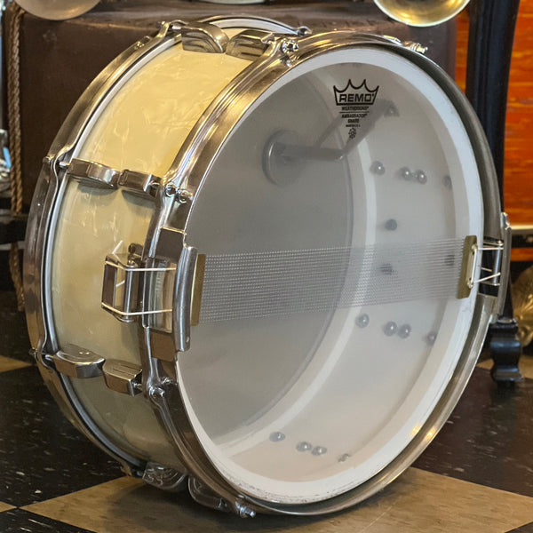 VINTAGE 1950's Leedy & Ludwig Drum Set in White Marine Pearl - 14x24, 9x13, 16x16, 5.5x14
