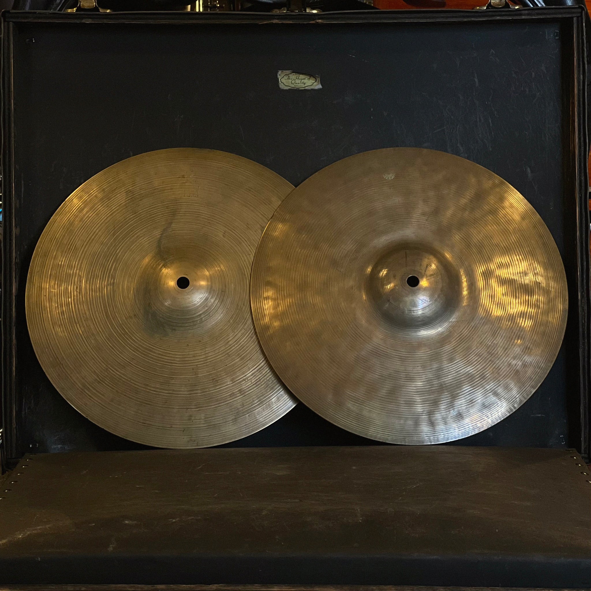 VINTAGE 1960s K. ZIldjian Istanbul 12" Intermediate Stamp/New Stamp Hi-Hat Cymbals - 592/818g