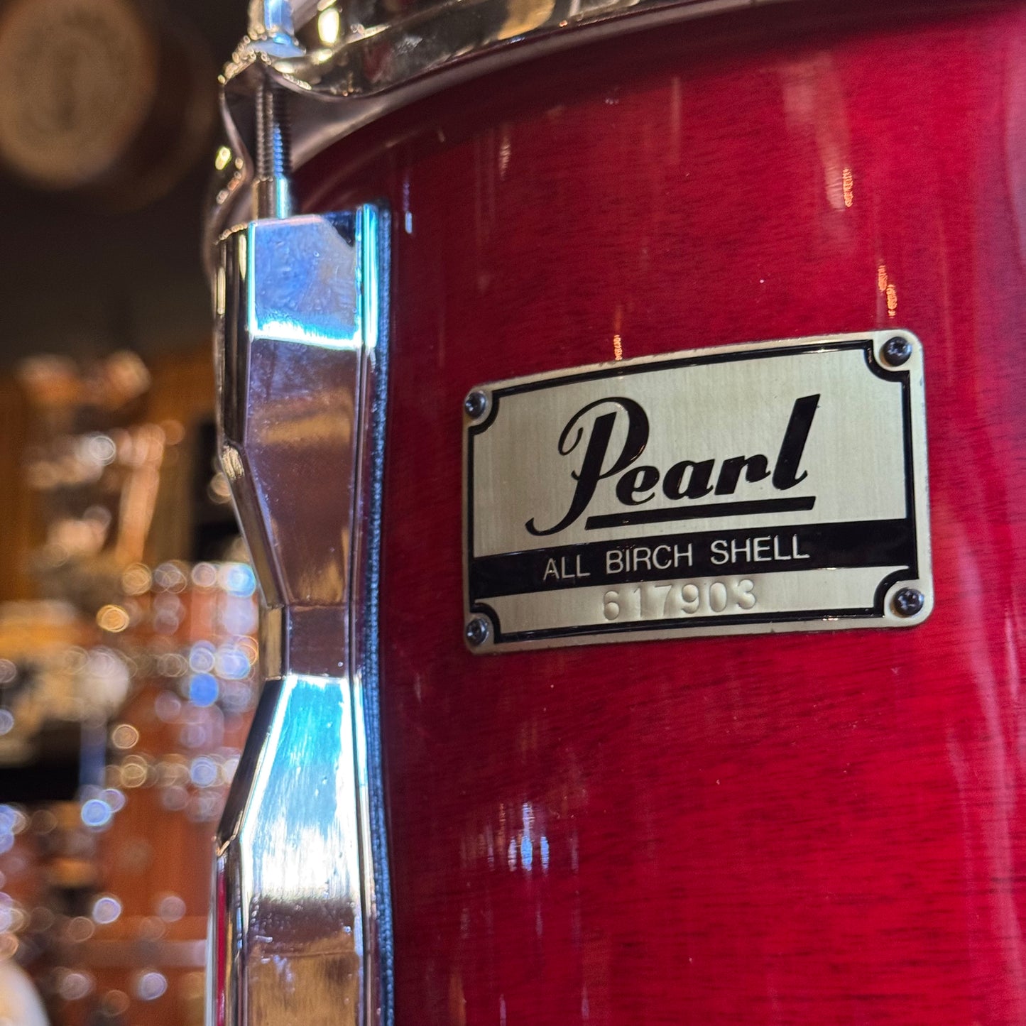 USED 1990's Pearl BLX All Birch Drum Set in Sagoya Red - 16x22, 8x10, 10x12, 11x13, 16x16