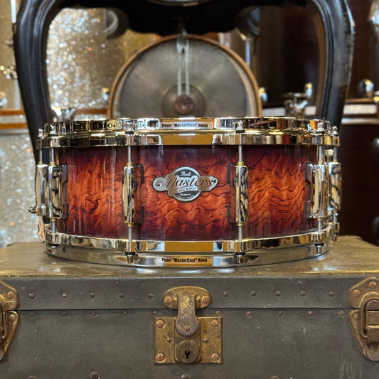 USED Pearl 5.5x14 Masters BCX Snare Drum in Lava Bubinga