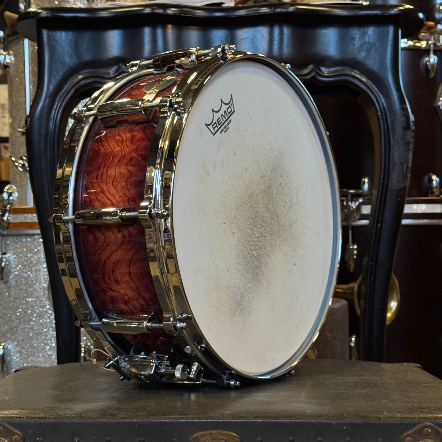 USED Pearl 5.5x14 Masters BCX Snare Drum in Lava Bubinga