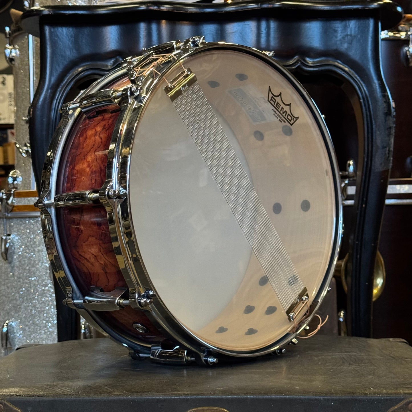 USED Pearl 5.5x14 Masters BCX Snare Drum in Lava Bubinga