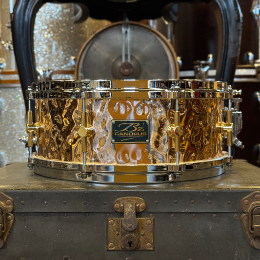USED Canopus 5.5x14 Hammered Bronze Snare Drum