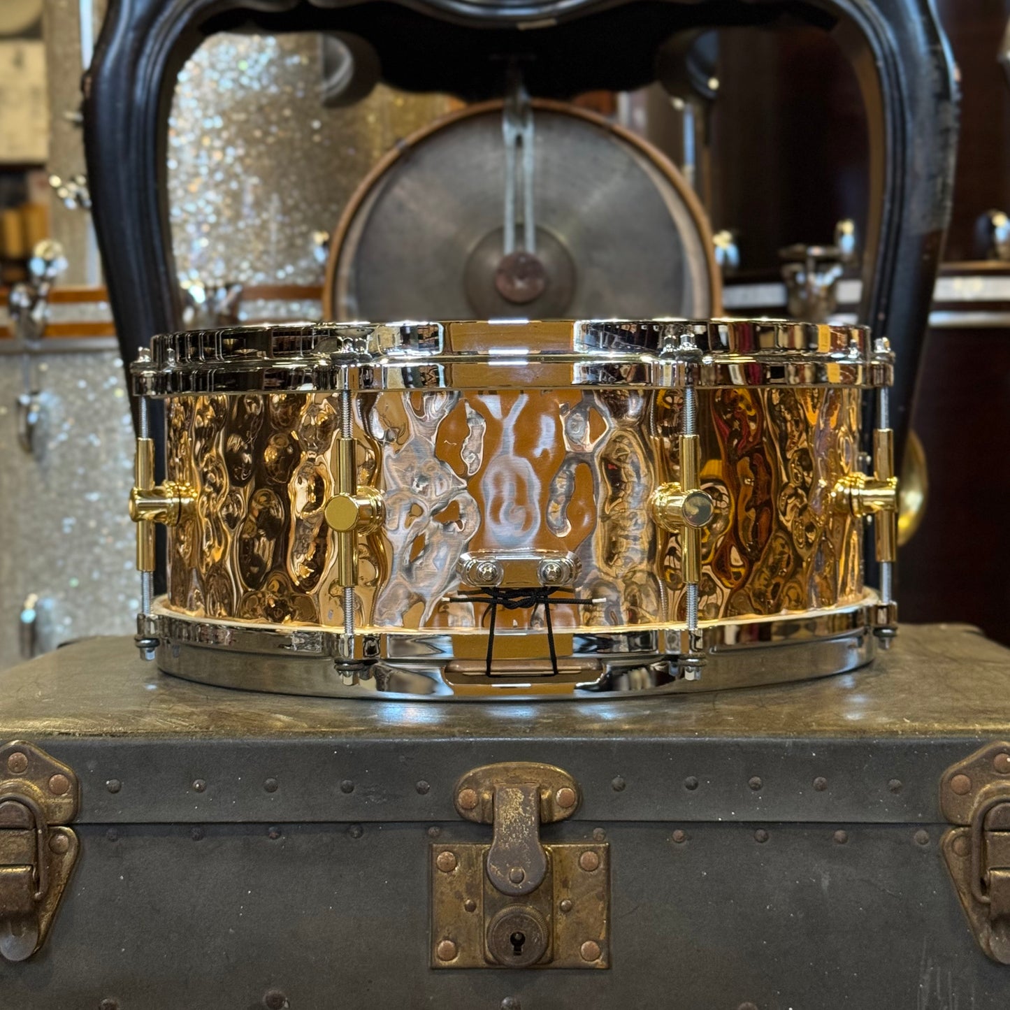 USED Canopus 5.5x14 Hammered Bronze Snare Drum