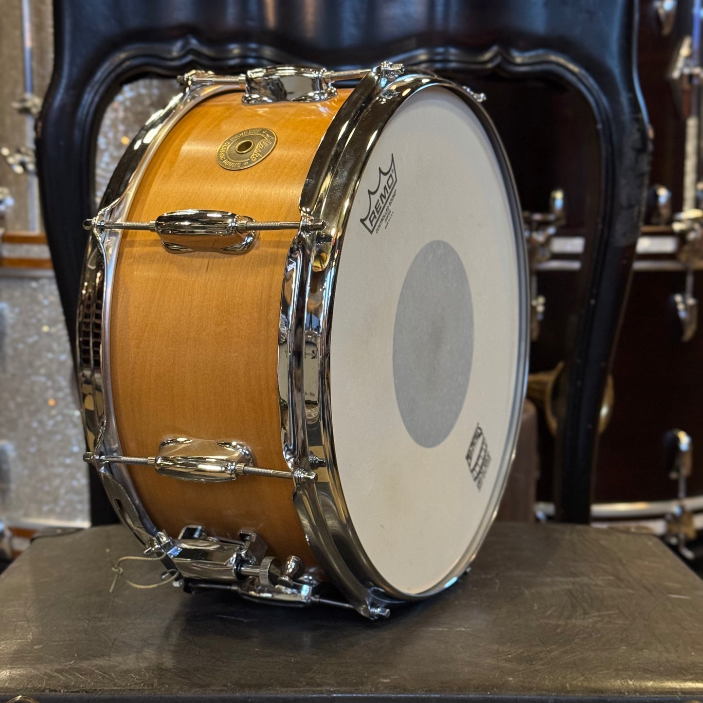 USED Mlasko 6.5x14 Gretsch Style Maple Snare drum in Satin Classic Maple