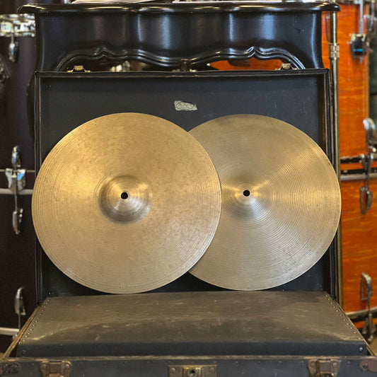 VINTAGE 1950's A. Zildjian 14" Hi-Hat Cymbals - 718/810g