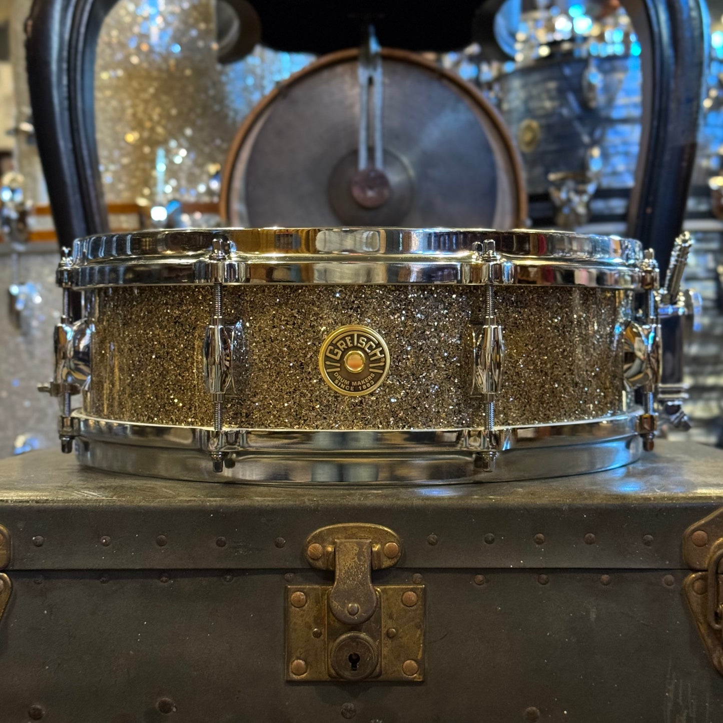 NEW Gretsch 4.5x14 USA Custom Snare Drum in Ginger Glass Glitter