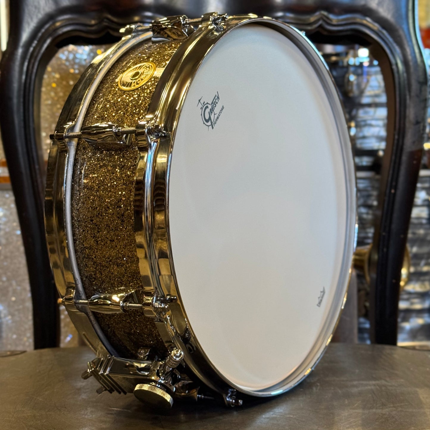 NEW Gretsch 4.5x14 USA Custom Snare Drum in Ginger Glass Glitter