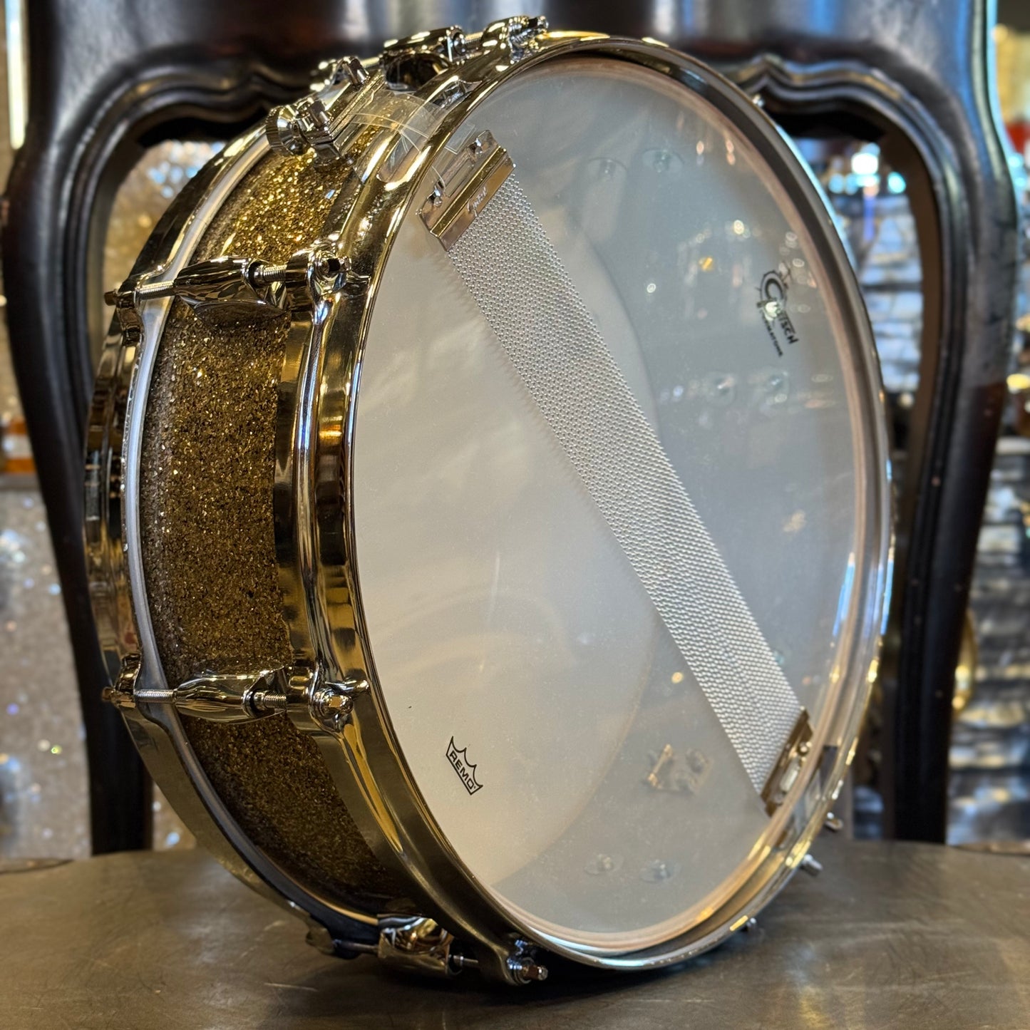 NEW Gretsch 4.5x14 USA Custom Snare Drum in Ginger Glass Glitter