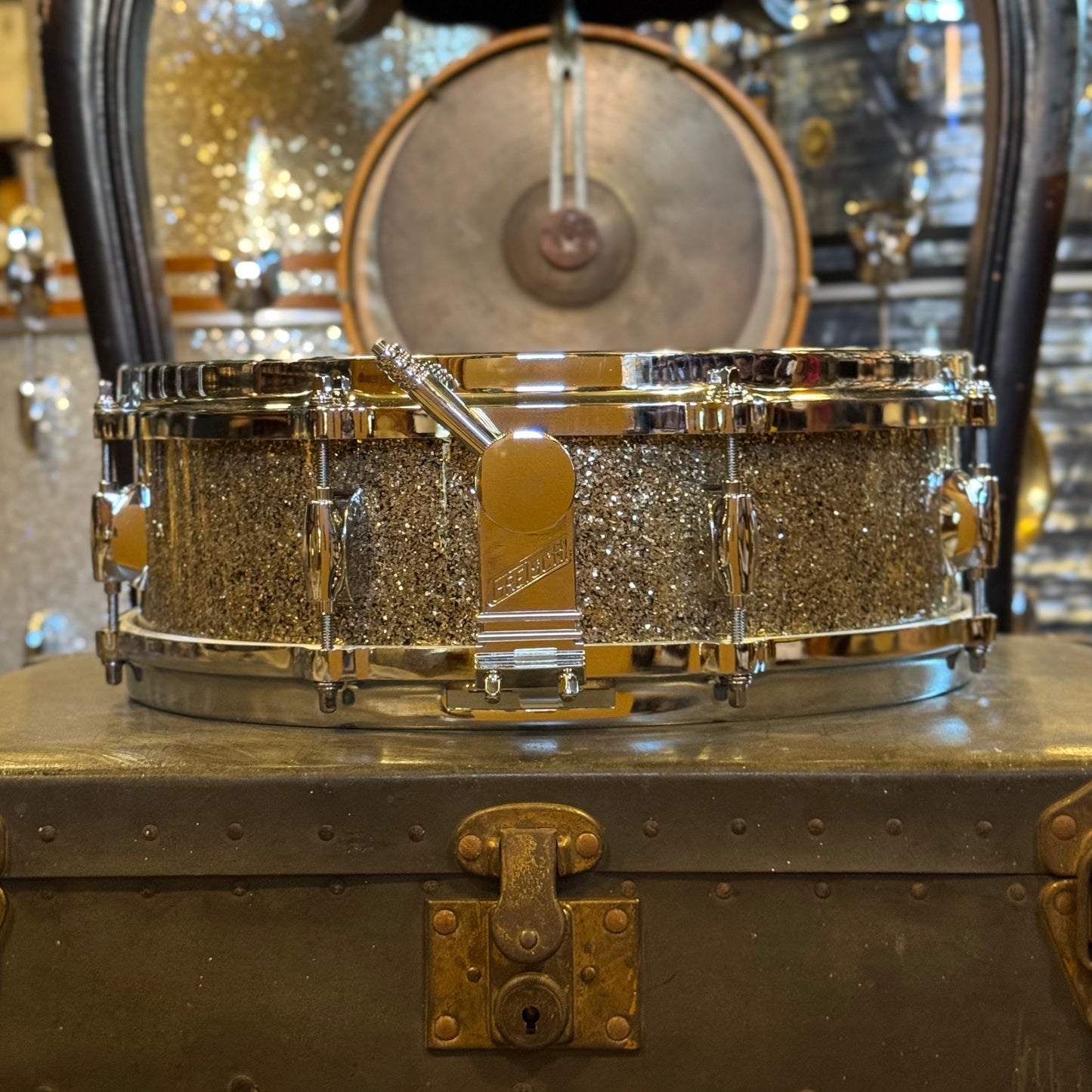 NEW Gretsch 4.5x14 USA Custom Snare Drum in Ginger Glass Glitter