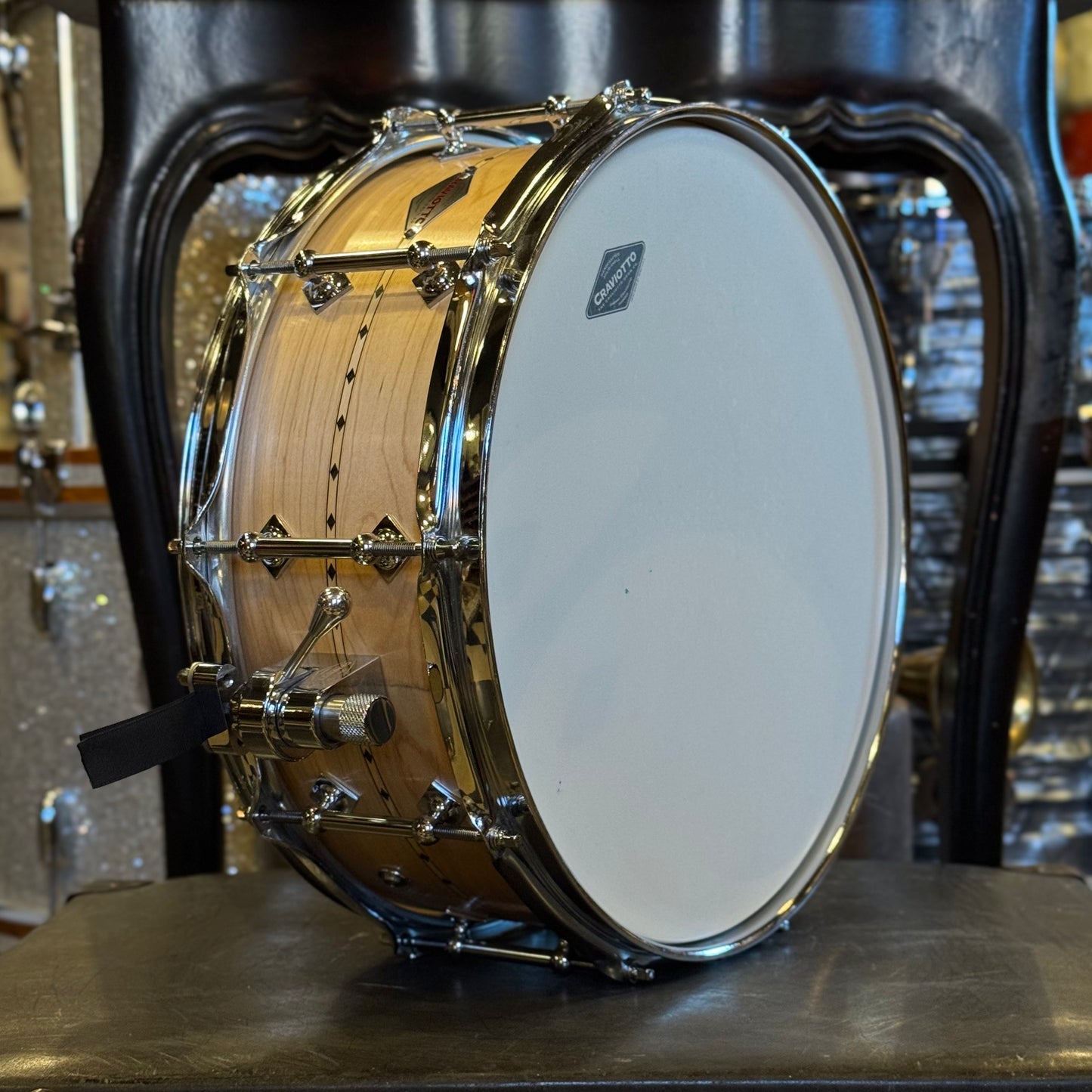 NEW Craviotto 5.5x14 Custom Shop maple Snare Drum - Natural Maple w/ Maple Inlay