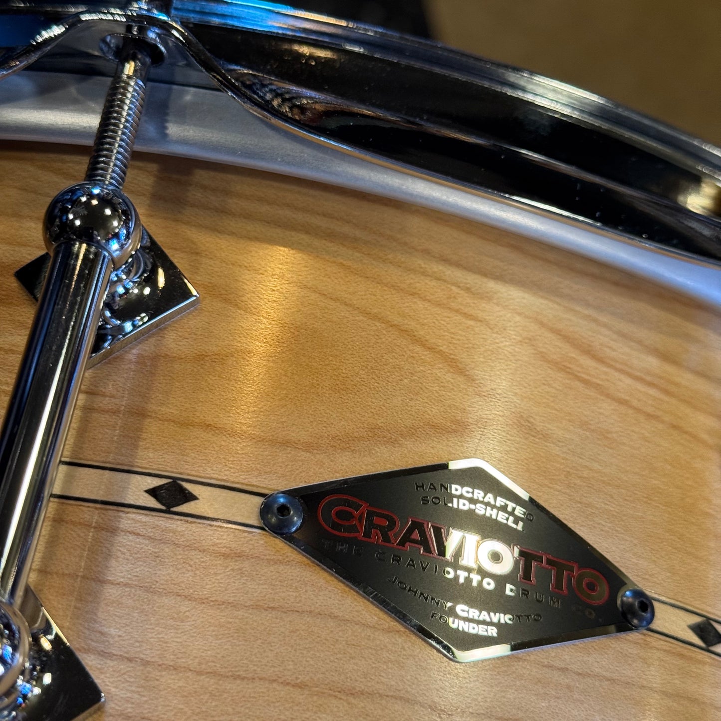 NEW Craviotto 5.5x14 Custom Shop maple Snare Drum - Natural Maple w/ Maple Inlay