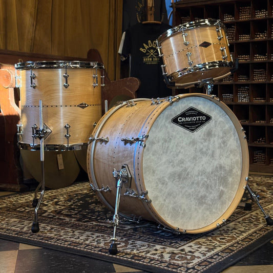 NEW Craviotto Custom Shop Maple in Satin Natural Oil - 14x20, 8x12, 14x14