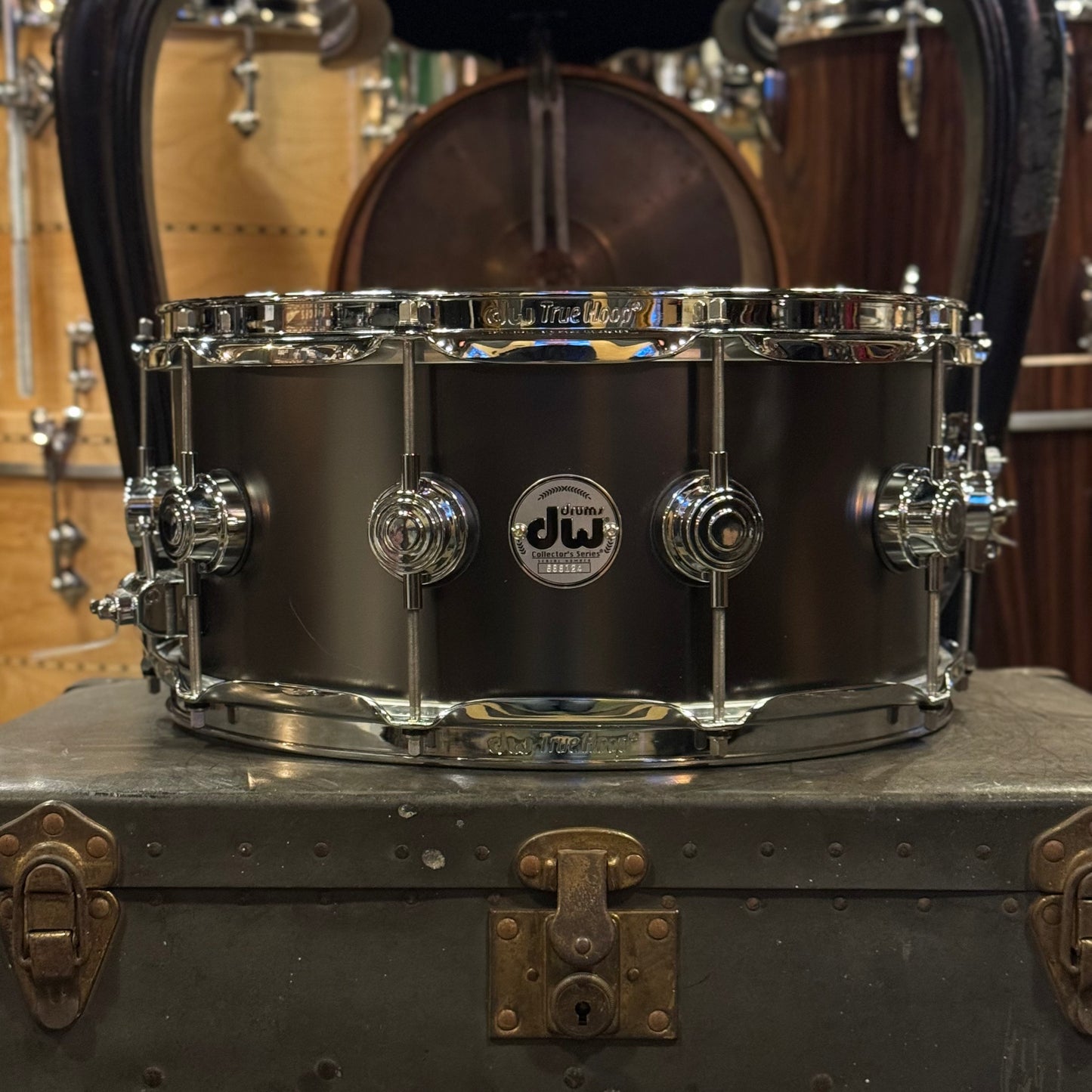 USED DW 6.5x14 Collector's Series Satin Black over Brass Snare Drum