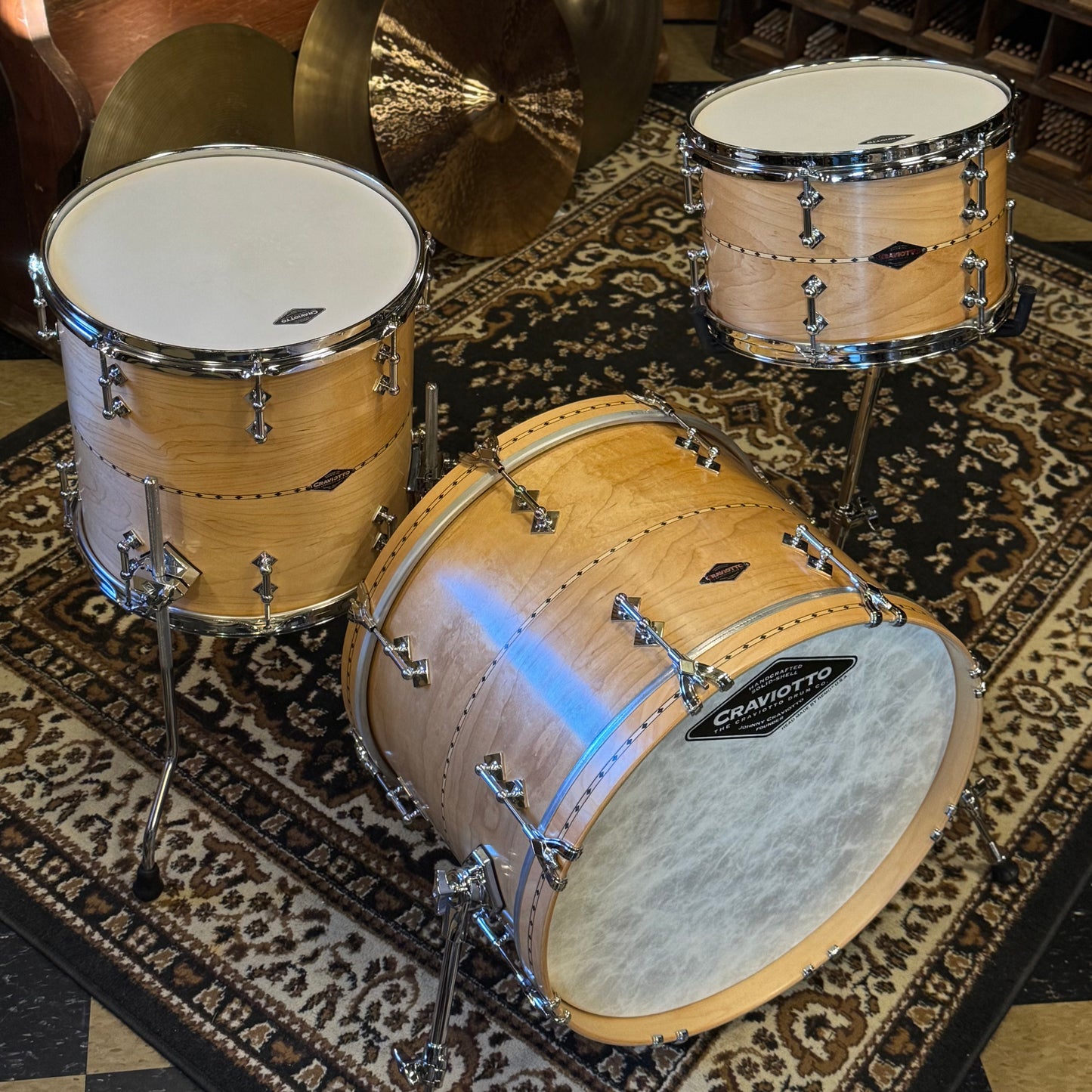 NEW Craviotto Custom Shop Maple in Satin Natural Oil - 14x20, 8x12, 14x14