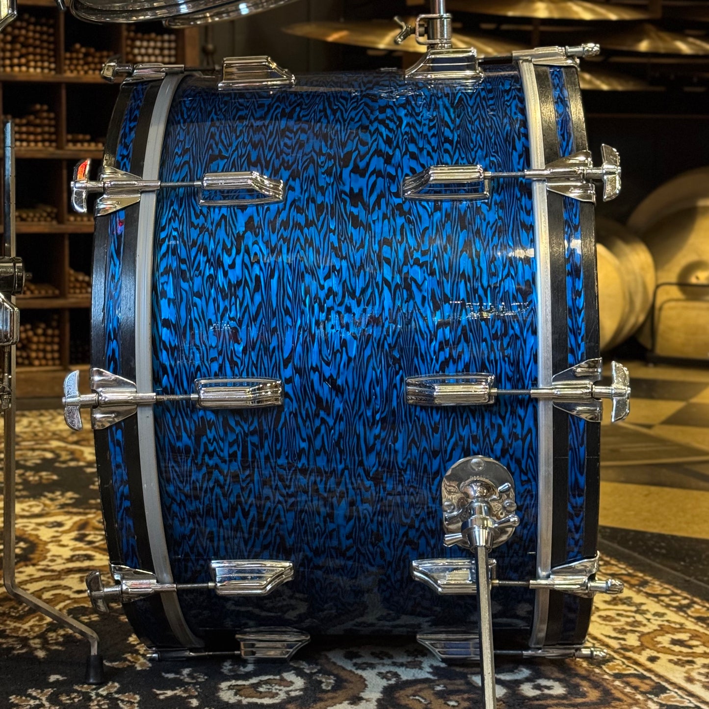 VINTAGE 1970's Rogers Fullerton Era "Powertone" Outfit in Blue Onyx - 14x22, 8x12, 9x13, 16x16