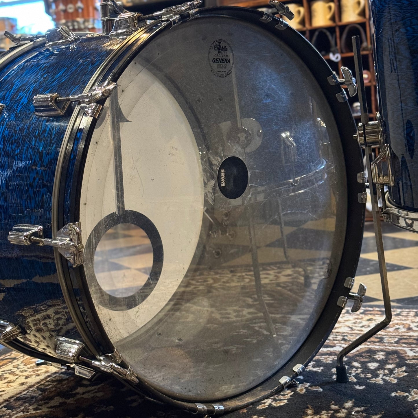 VINTAGE 1970's Rogers Fullerton Era "Powertone" Outfit in Blue Onyx - 14x22, 8x12, 9x13, 16x16